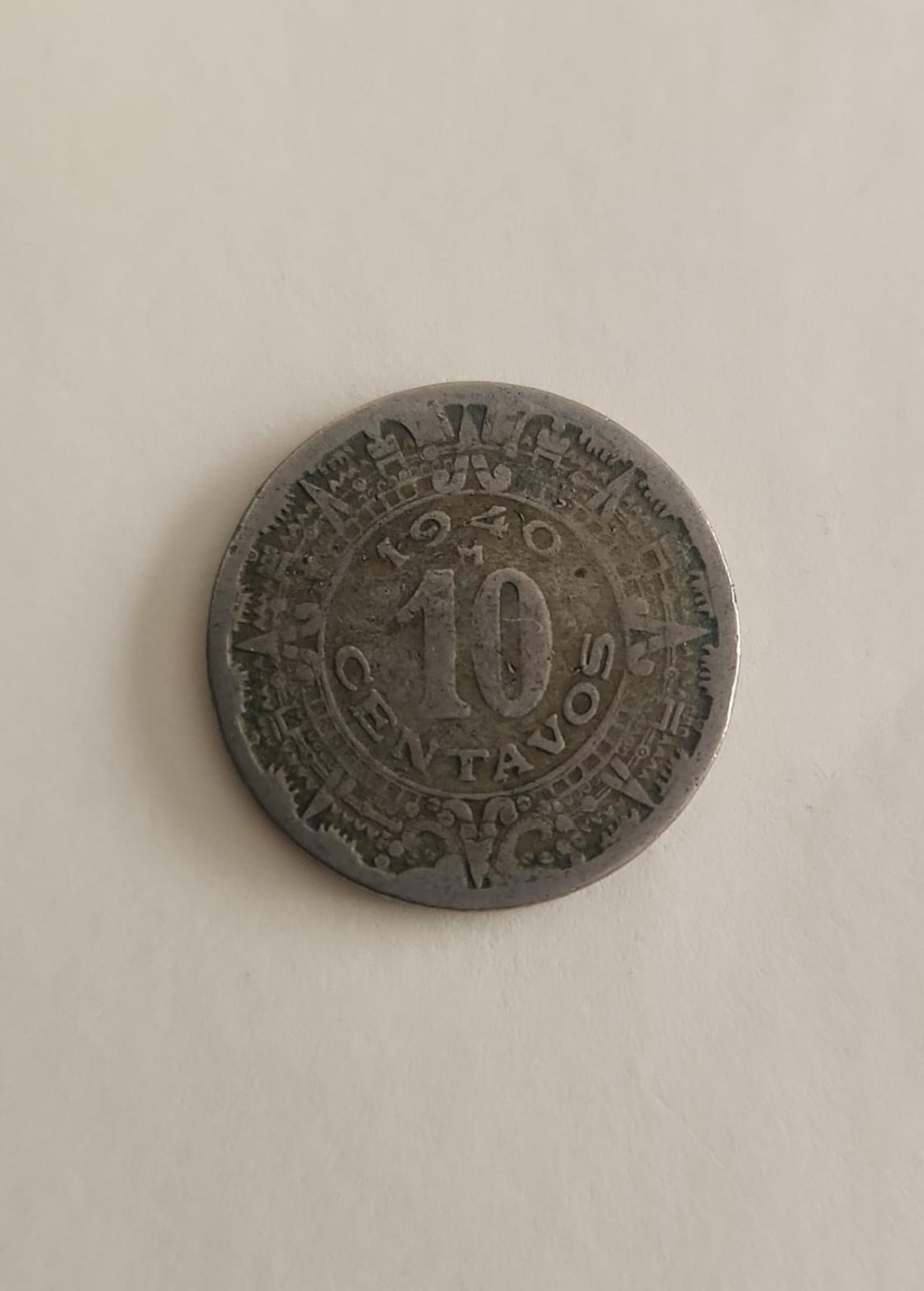 MONEDA 10 CENTAVOS MEXICANOS 40s