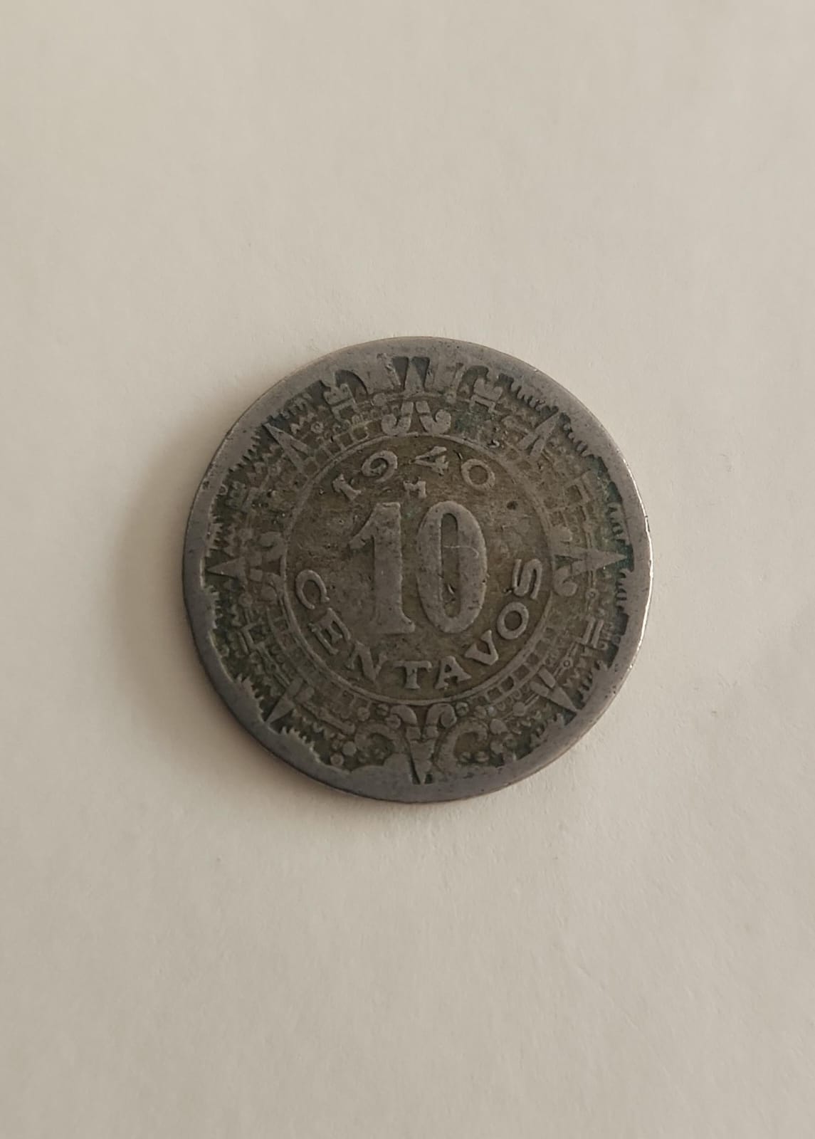 MONEDA 10 CENTAVOS MEXICANOS 40s