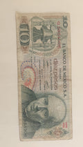 BILLETE 10 PESOS MEXICANOS 70s