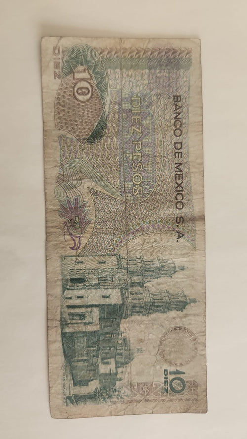 BILLETE 10 PESOS MEXICANOS 70s