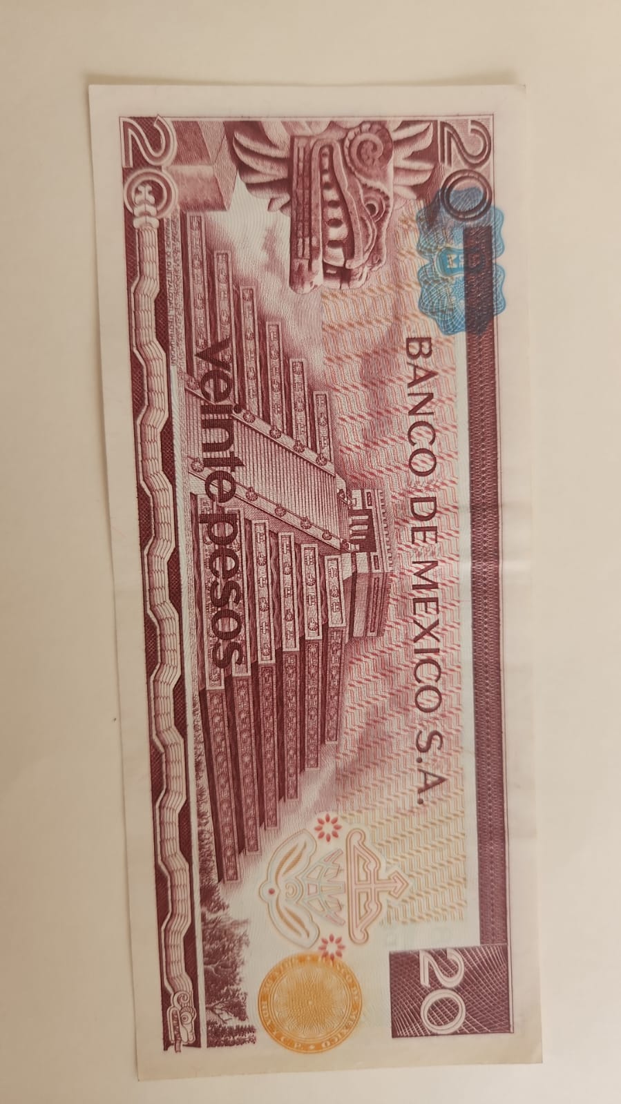BILLETE 20 PESOS MEXICANOS 70s