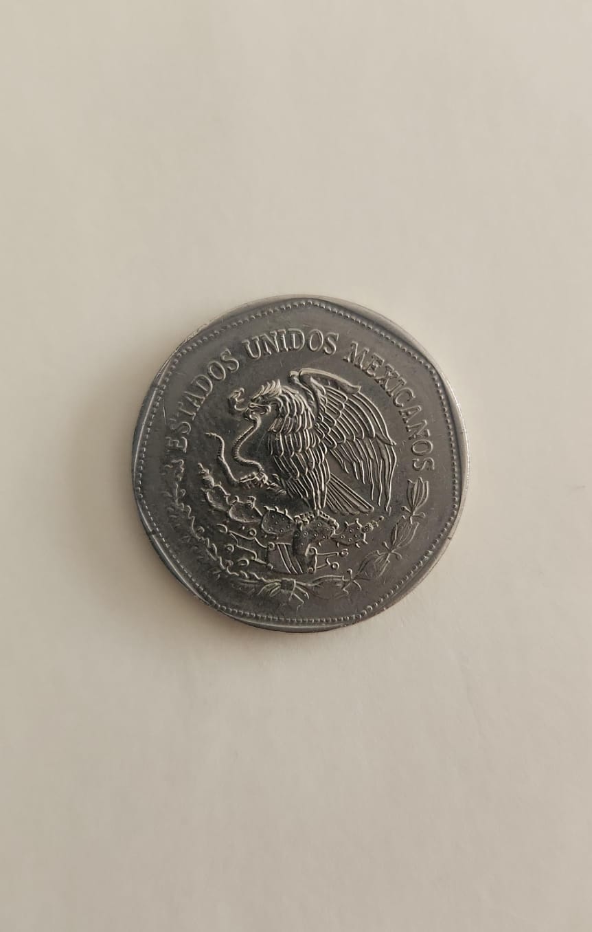 MONEDA 5 PESOS MEXICANOS 80s